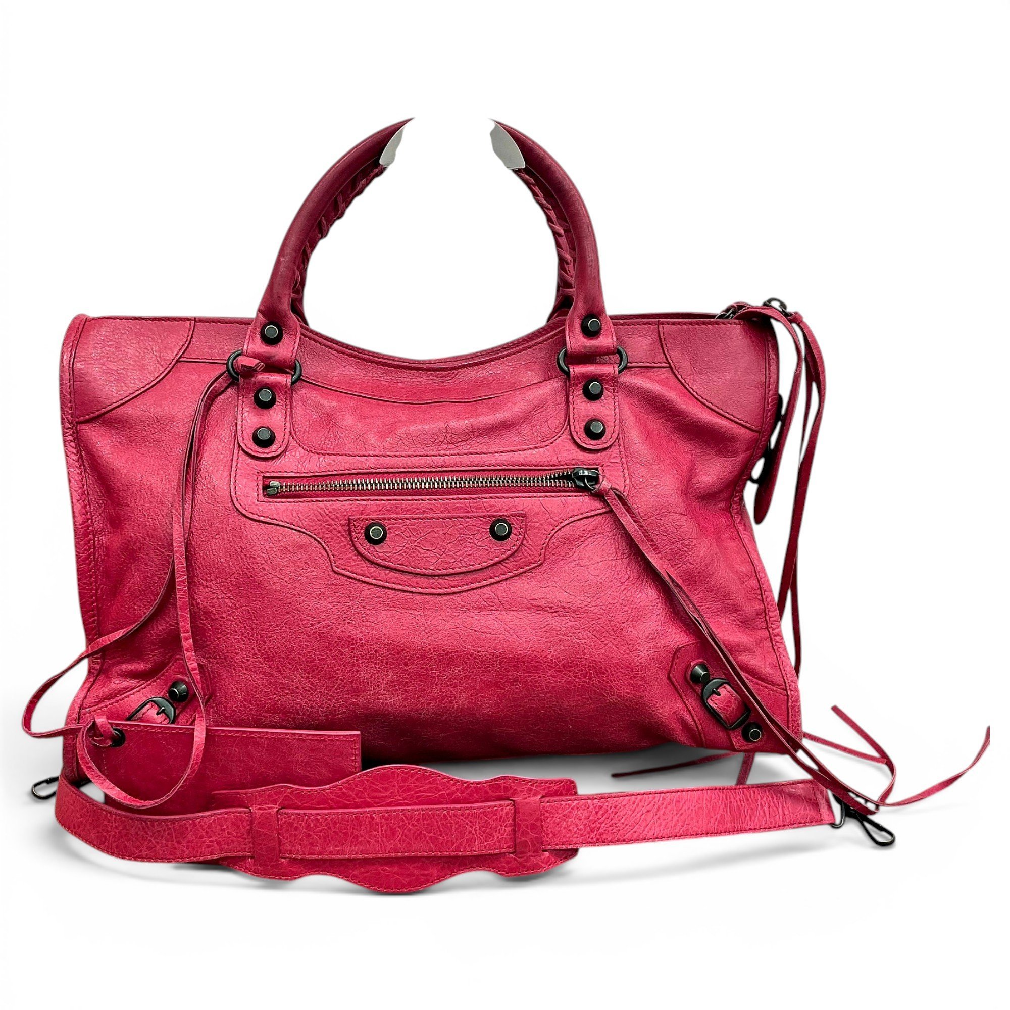 City leather handbag