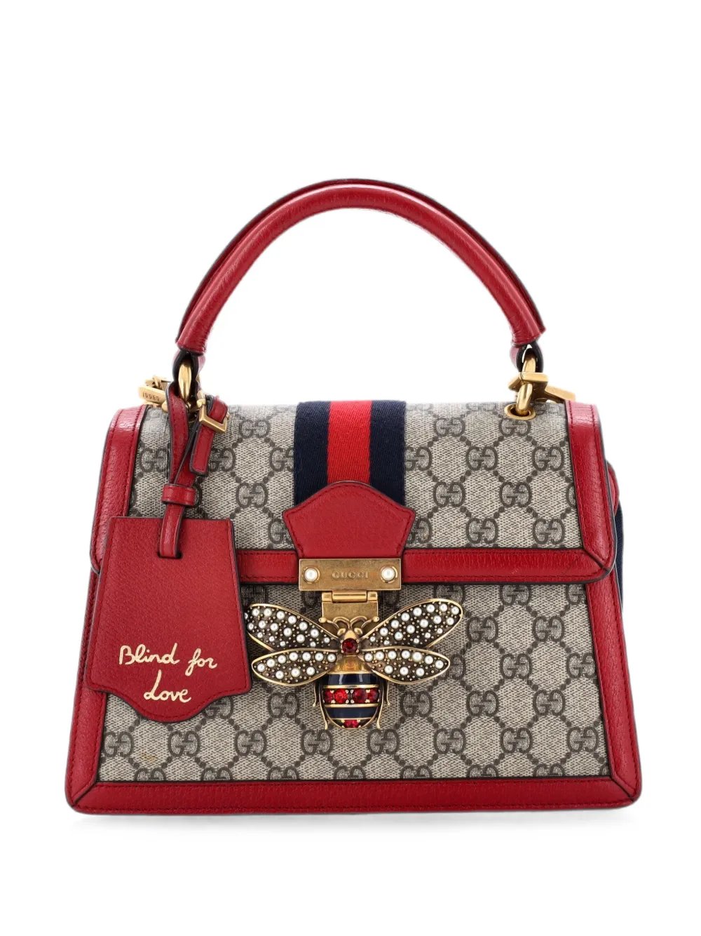 Queen Margaret Top Handle Bag GG Coated Canvas with Leather Small satchel
