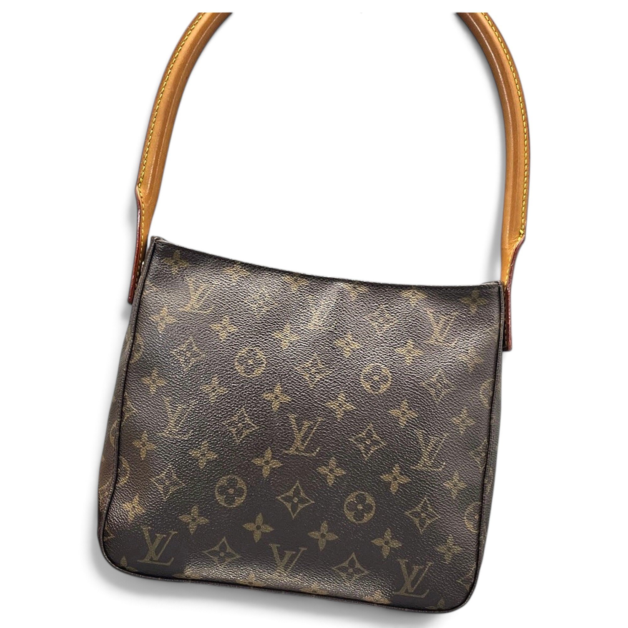 Looping leather handbag