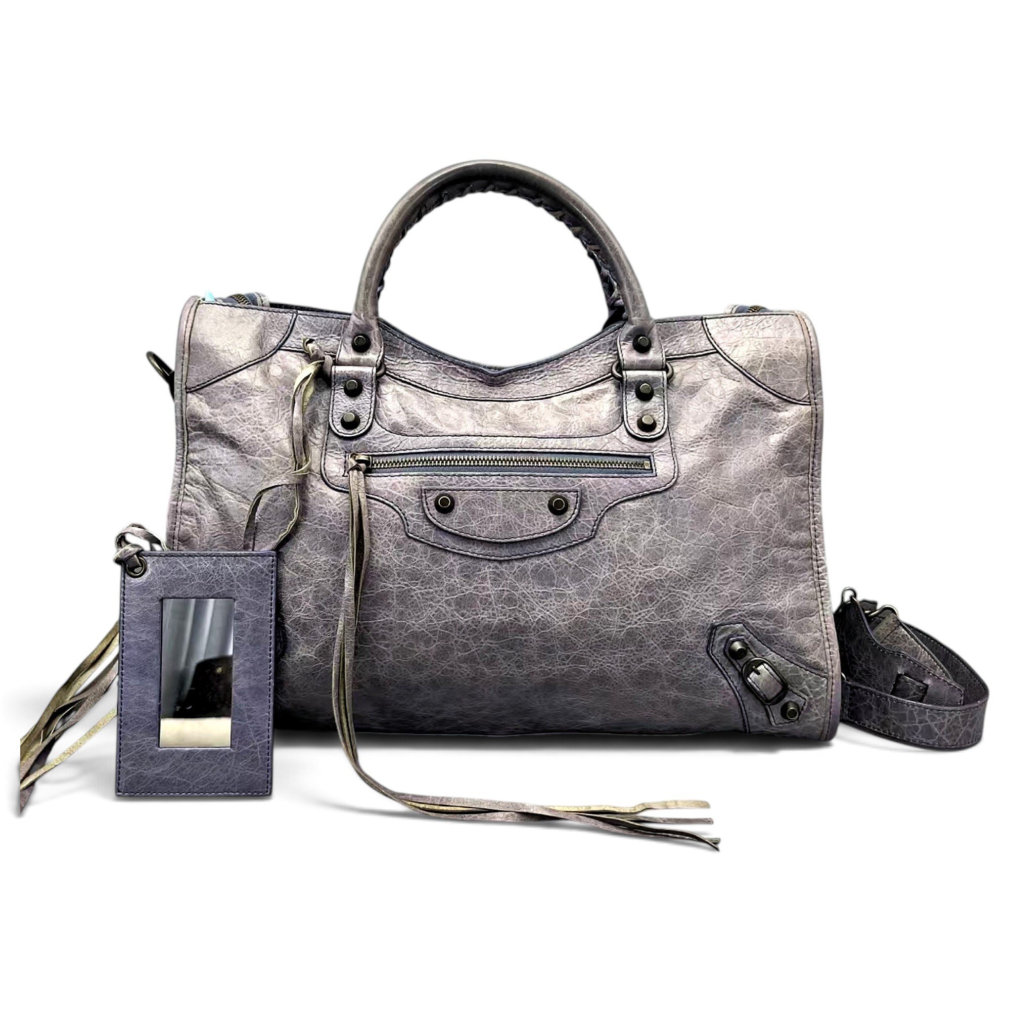City leather handbag