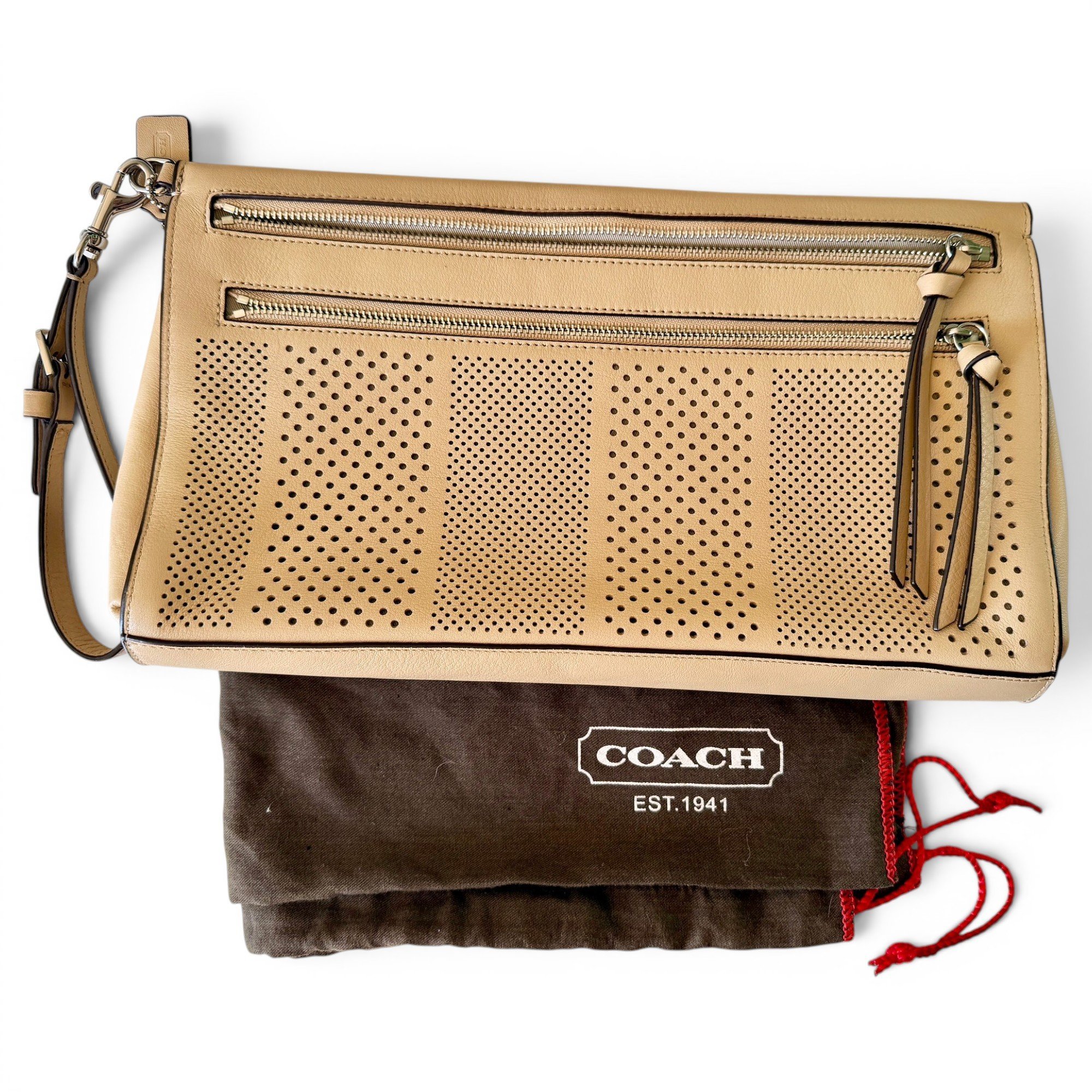 Leather clutch bag