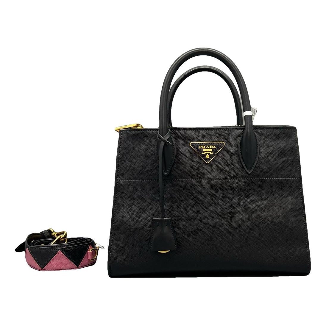 Double leather handbag