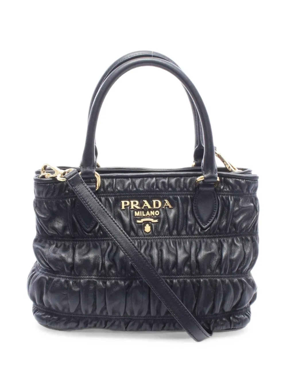 2010s Gaufre ruched-leather tote bag