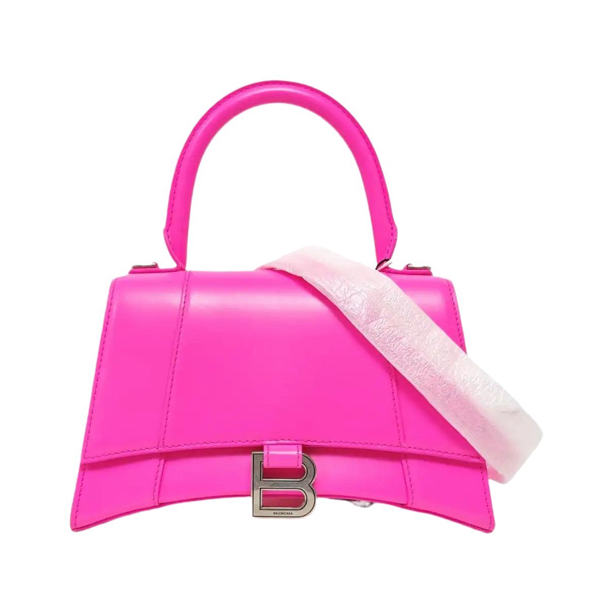 Hourglass leather handbag