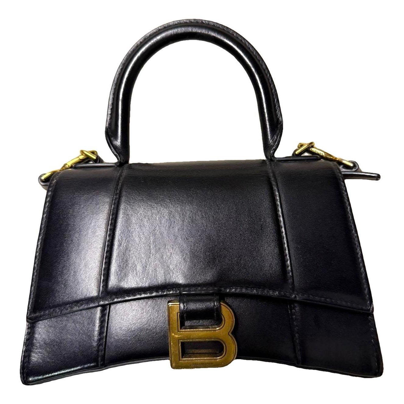 Hourglass leather handbag