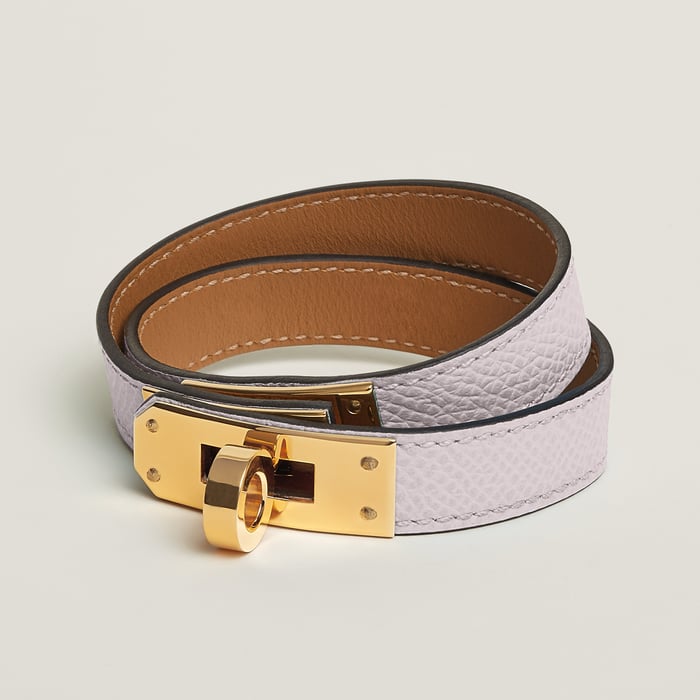 Mauve Pâle Kelly Double Tour Bracelet