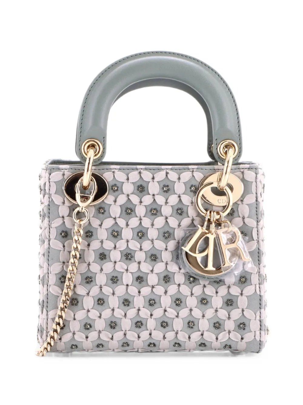 Lady Dior Chain Bag Embellished Satin Mini satchel