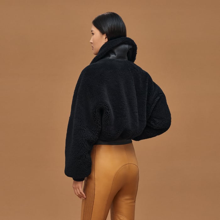 Bleu Noir Short Leather Coat