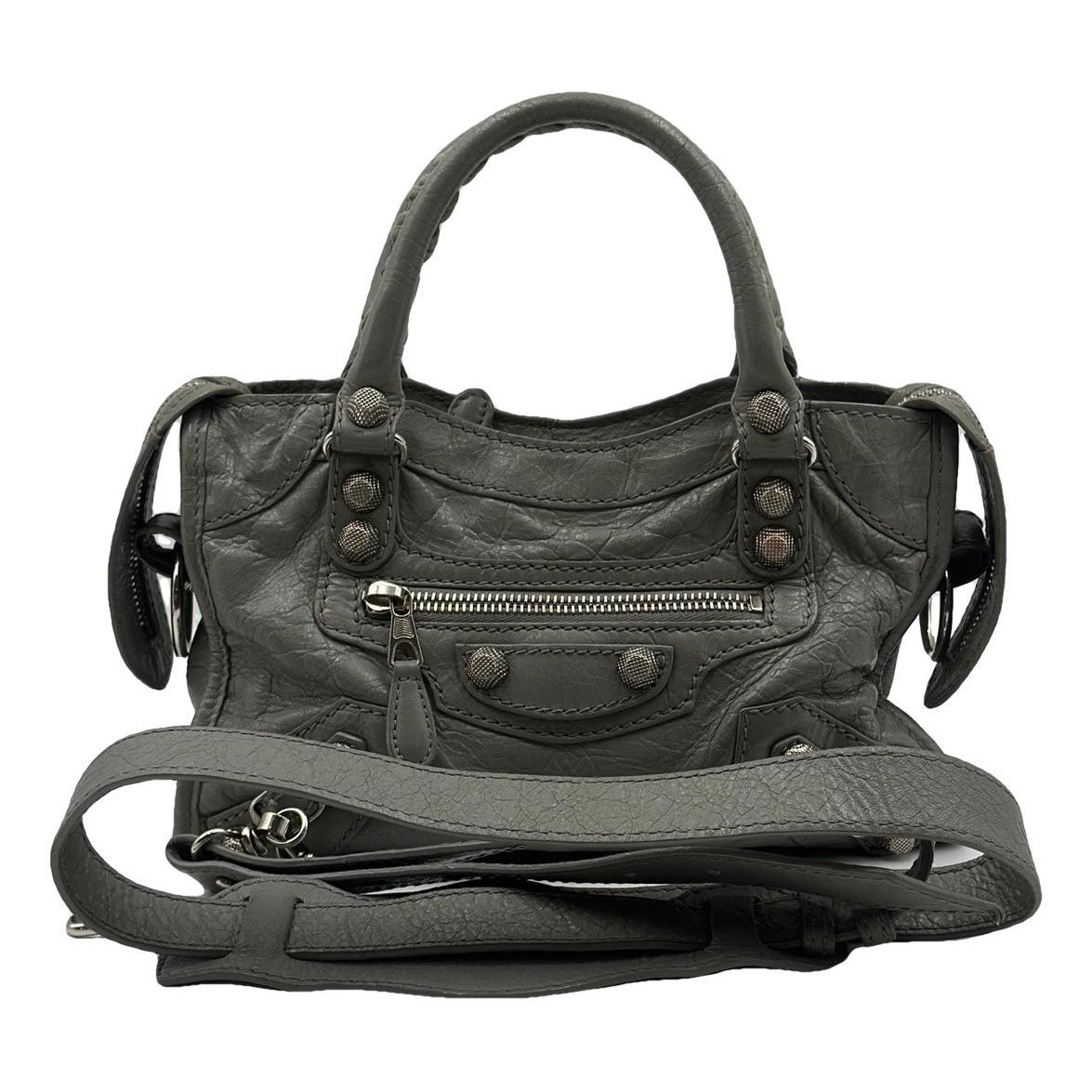 City leather handbag