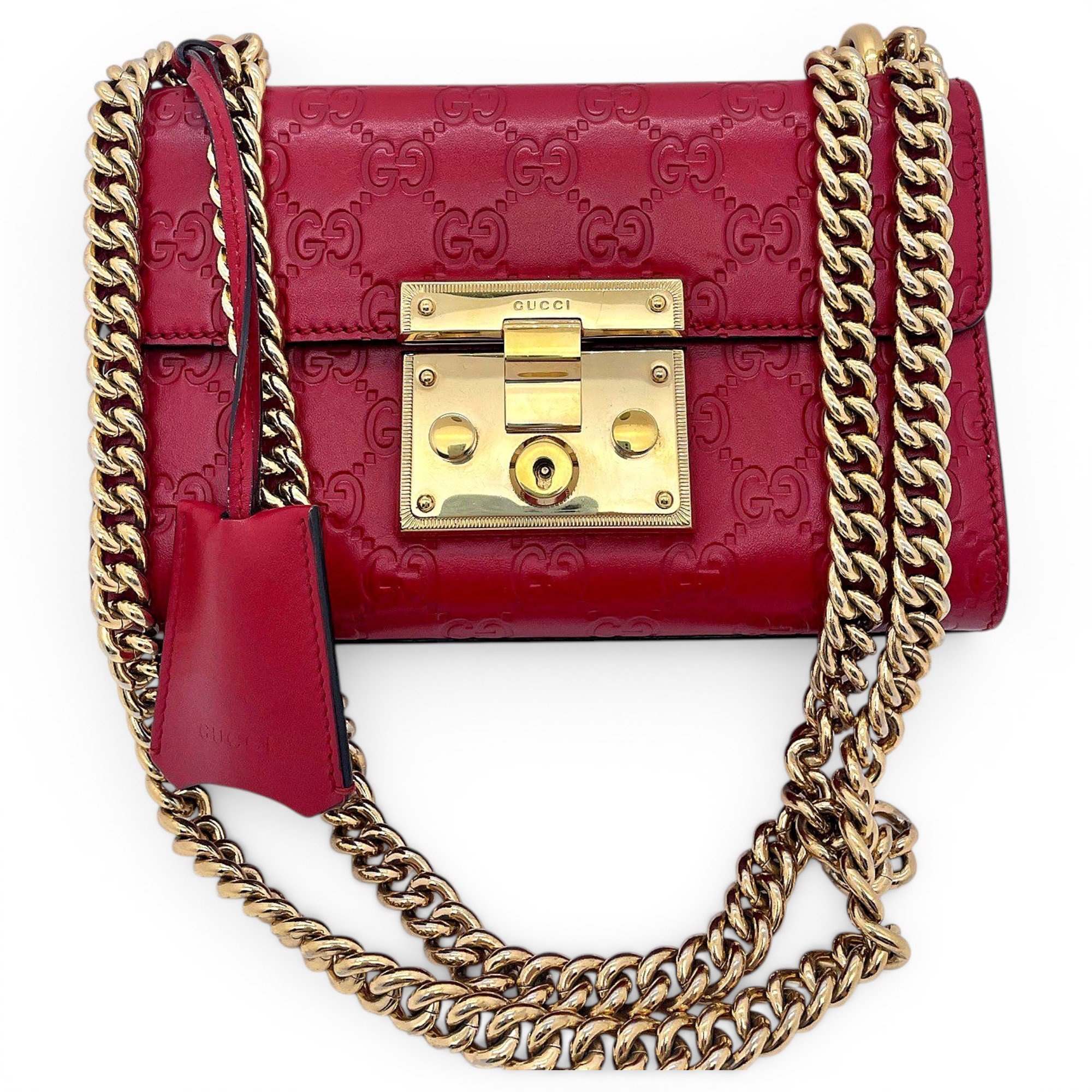 Padlock leather handbag