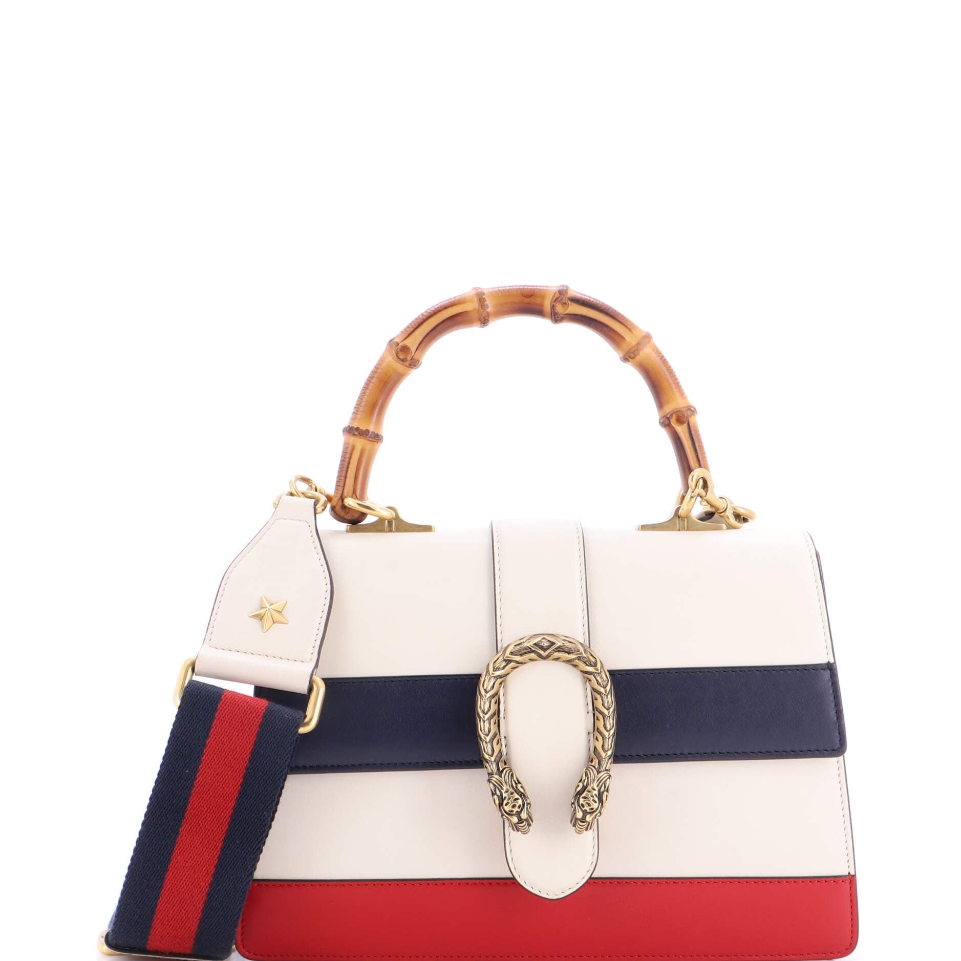 Dionysus Bamboo Top Handle Bag Colorblock Leather Medium