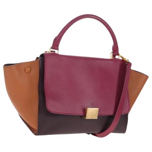 Trapèze leather handbag