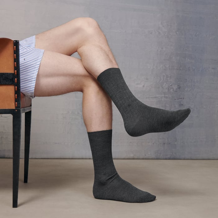 Anthracite "H" Embroidery Socks