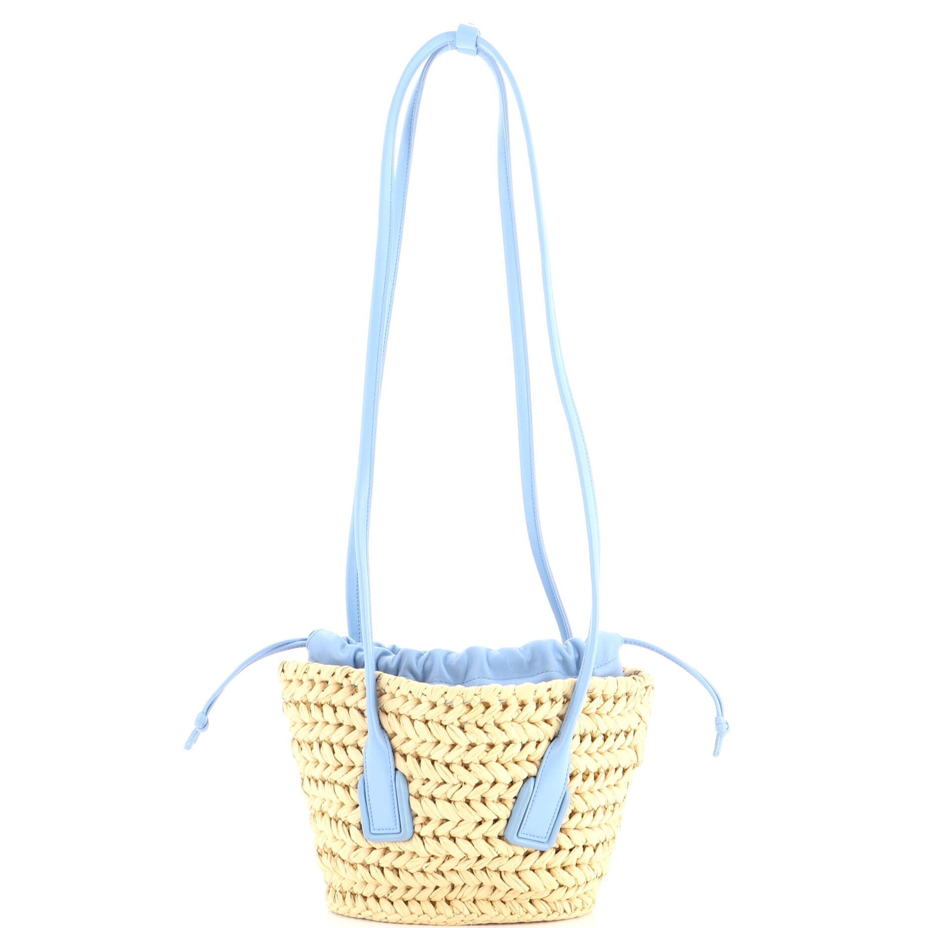 Bottega Veneta Arco Basket Bag Raffia with Leather Small