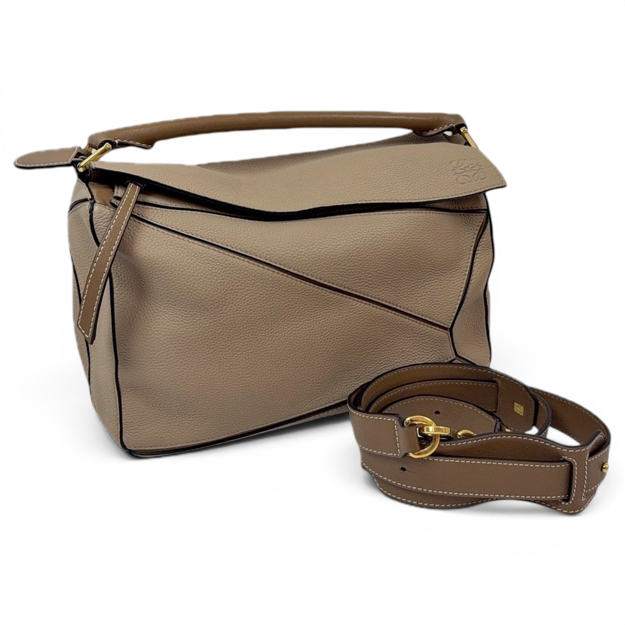Puzzle leather handbag