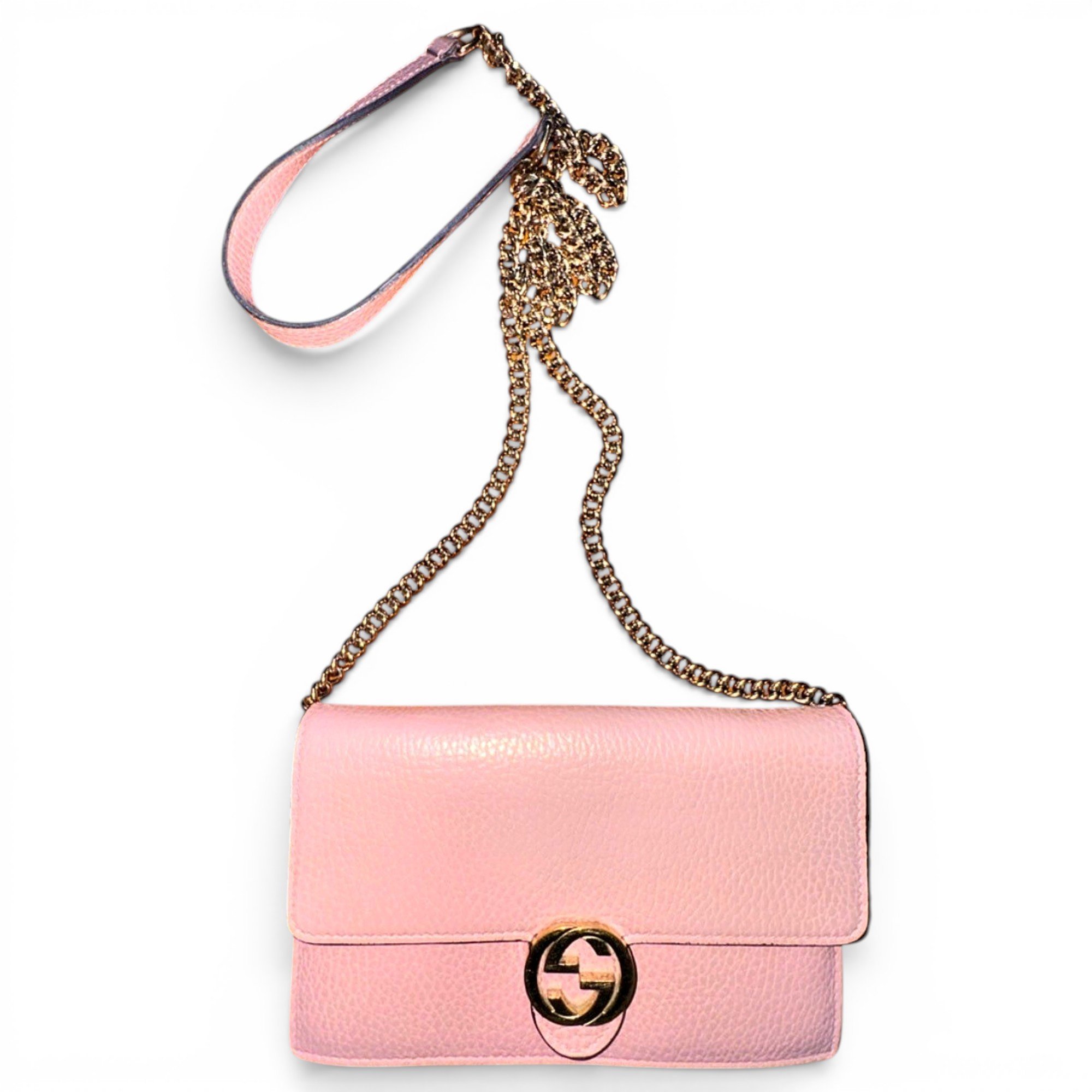 Interlocking leather crossbody bag