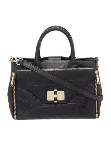 Embossed Leather Top Handle Bag