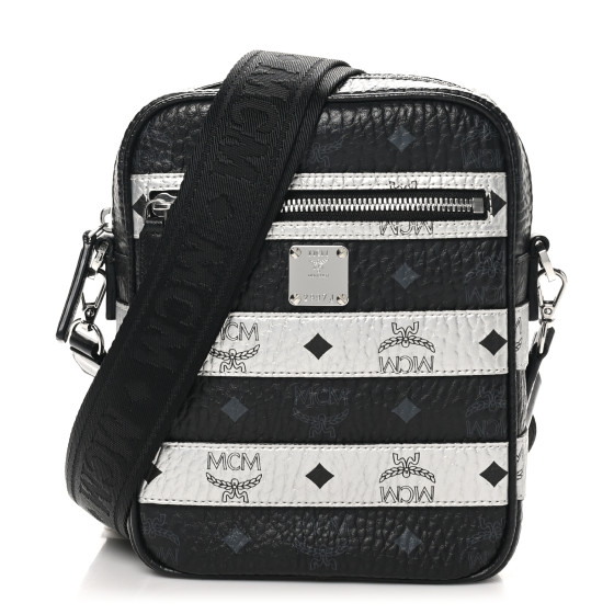 MCM Visetos Spot Crossbody Bag Black