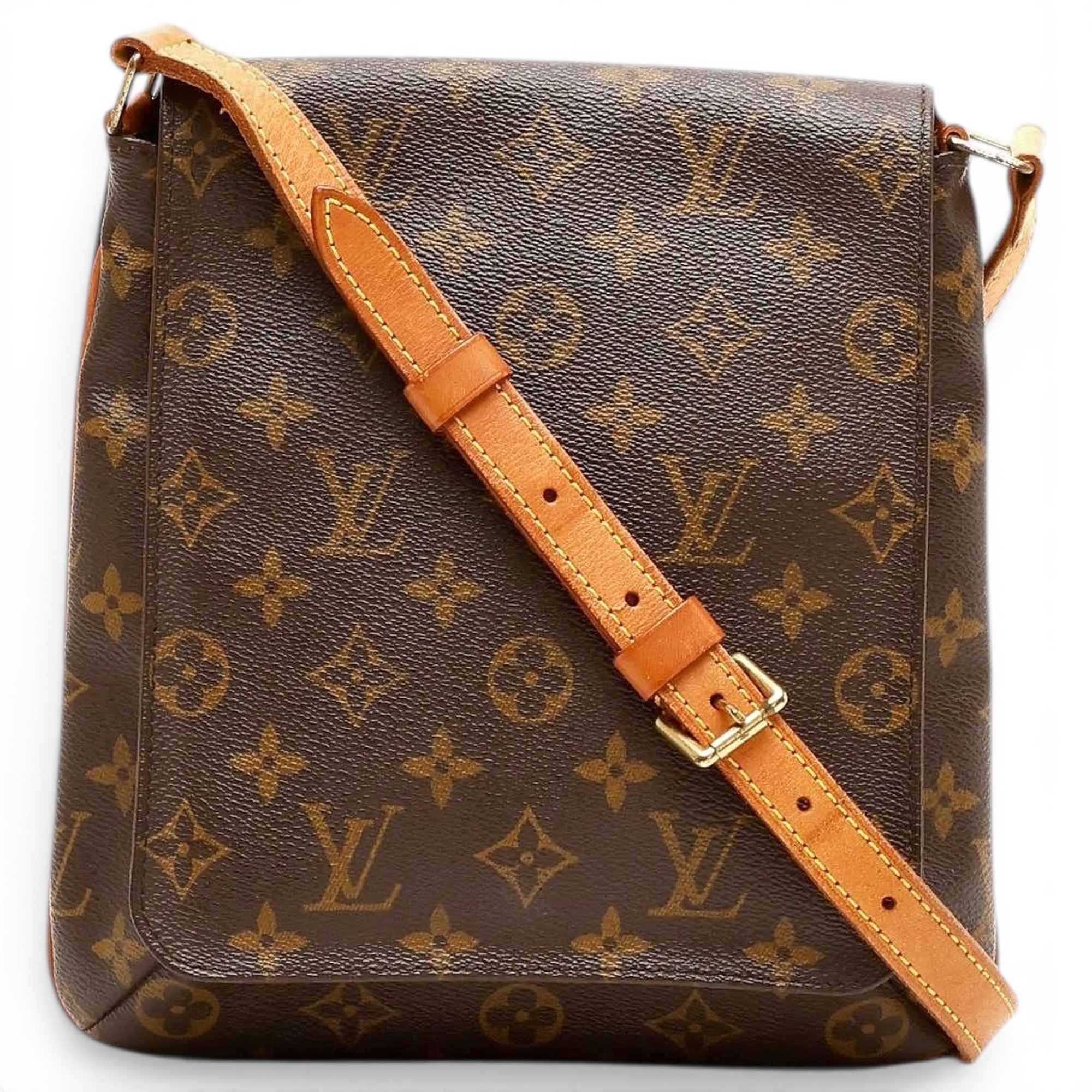 Musette cloth handbag