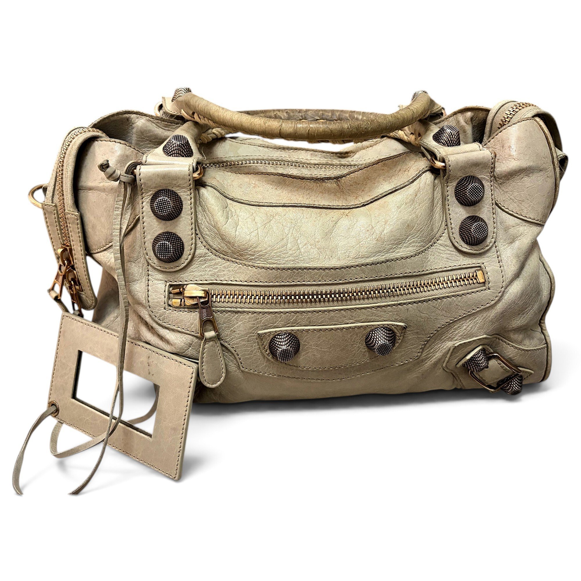 City leather handbag