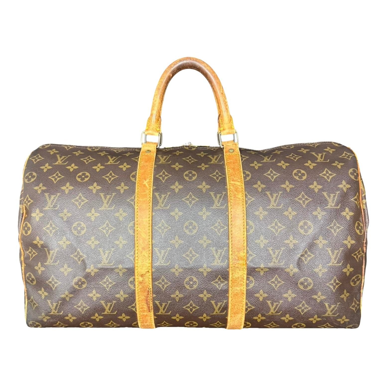Keepall leather travel bag