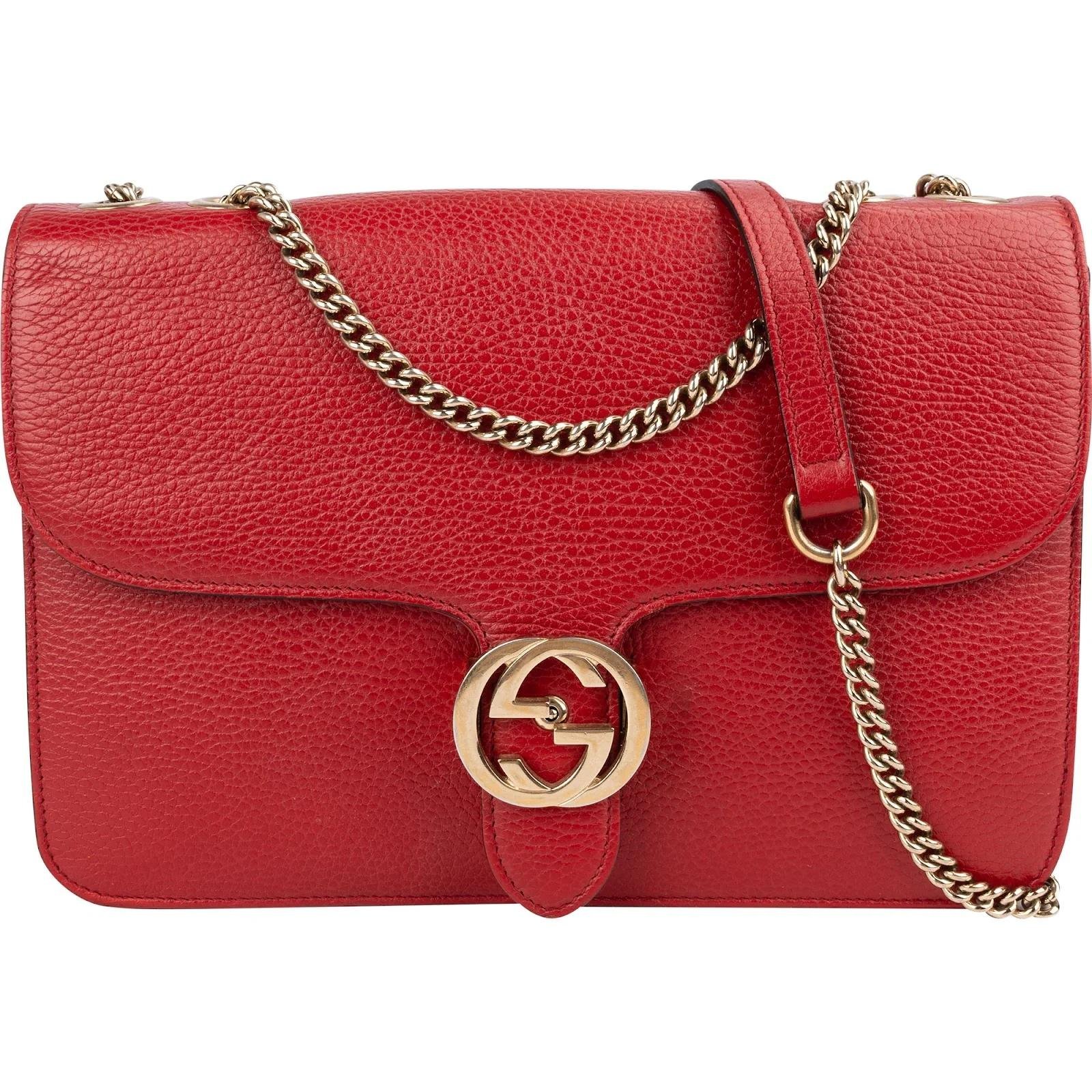 Interlocking leather crossbody bag