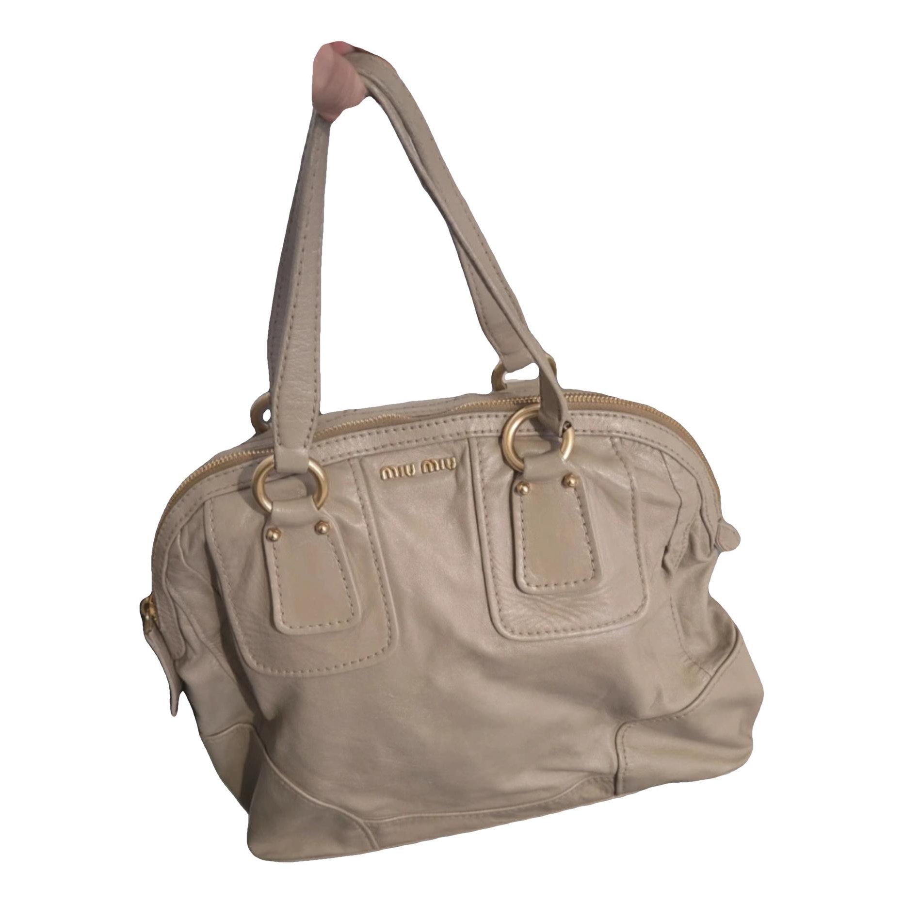 Bow bag leather handbag