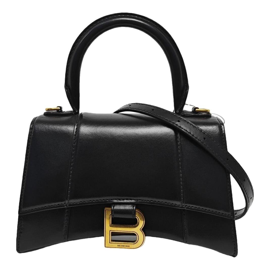 Hourglass leather handbag