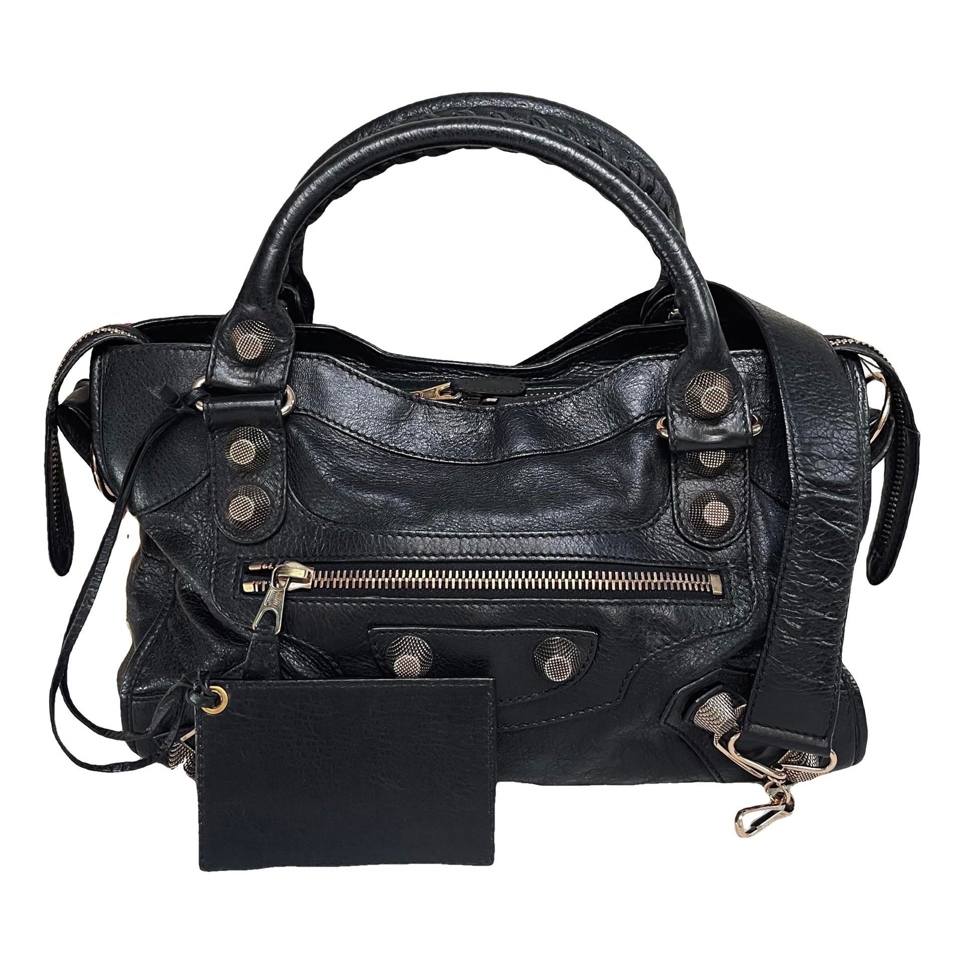 City leather handbag