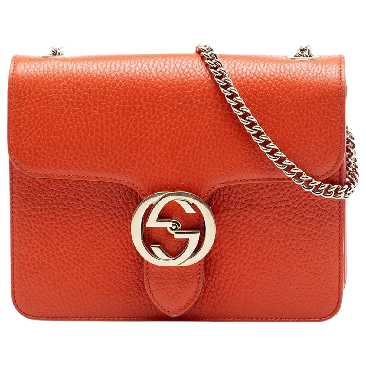 Interlocking leather crossbody bag