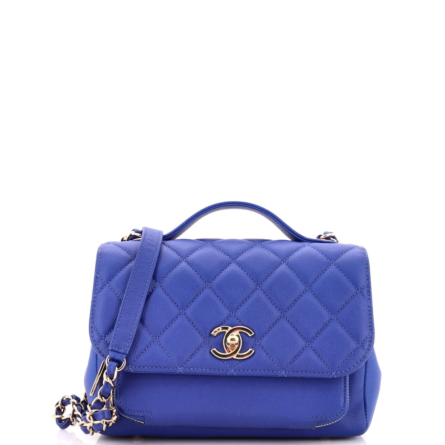 Business Affinity Flap Bag Quilted Caviar Small