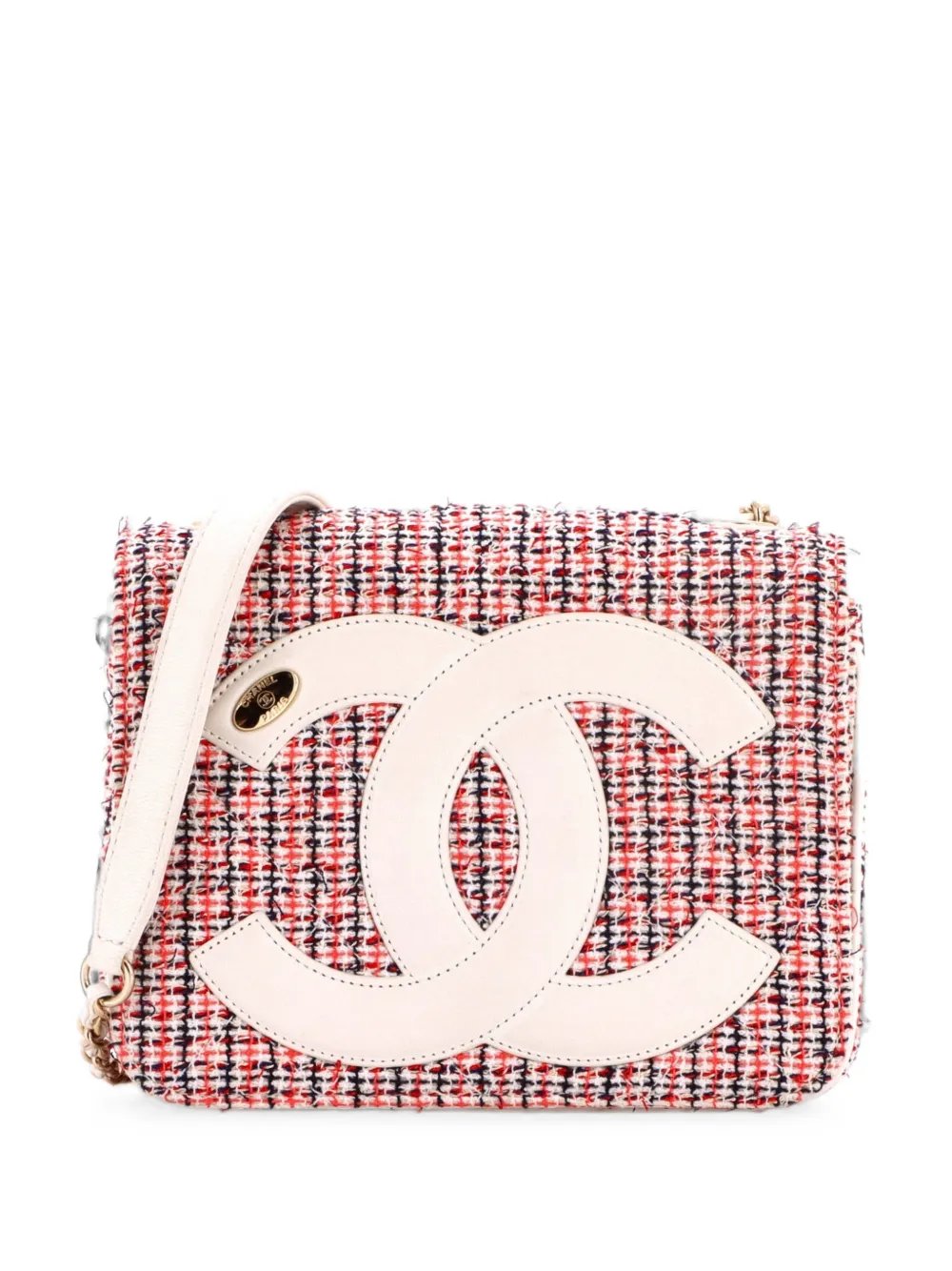 CC Mania Flap Bag Tweed with Lambskin Small shoulder bag
