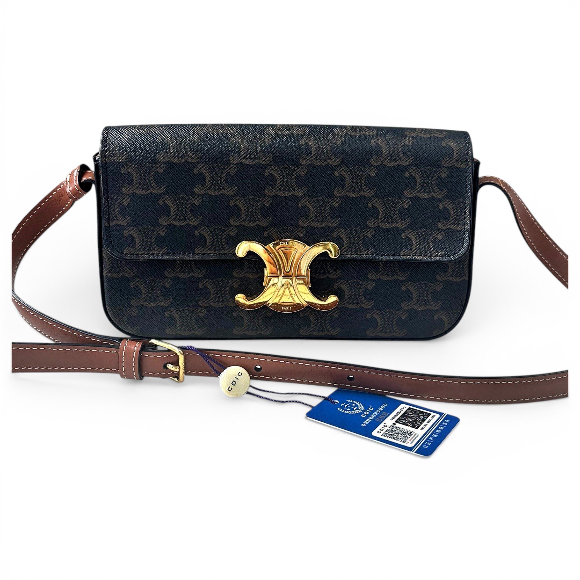 Triomphe leather crossbody bag
