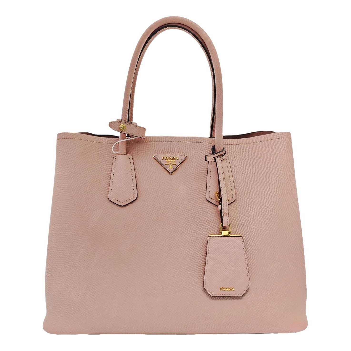 Double leather handbag