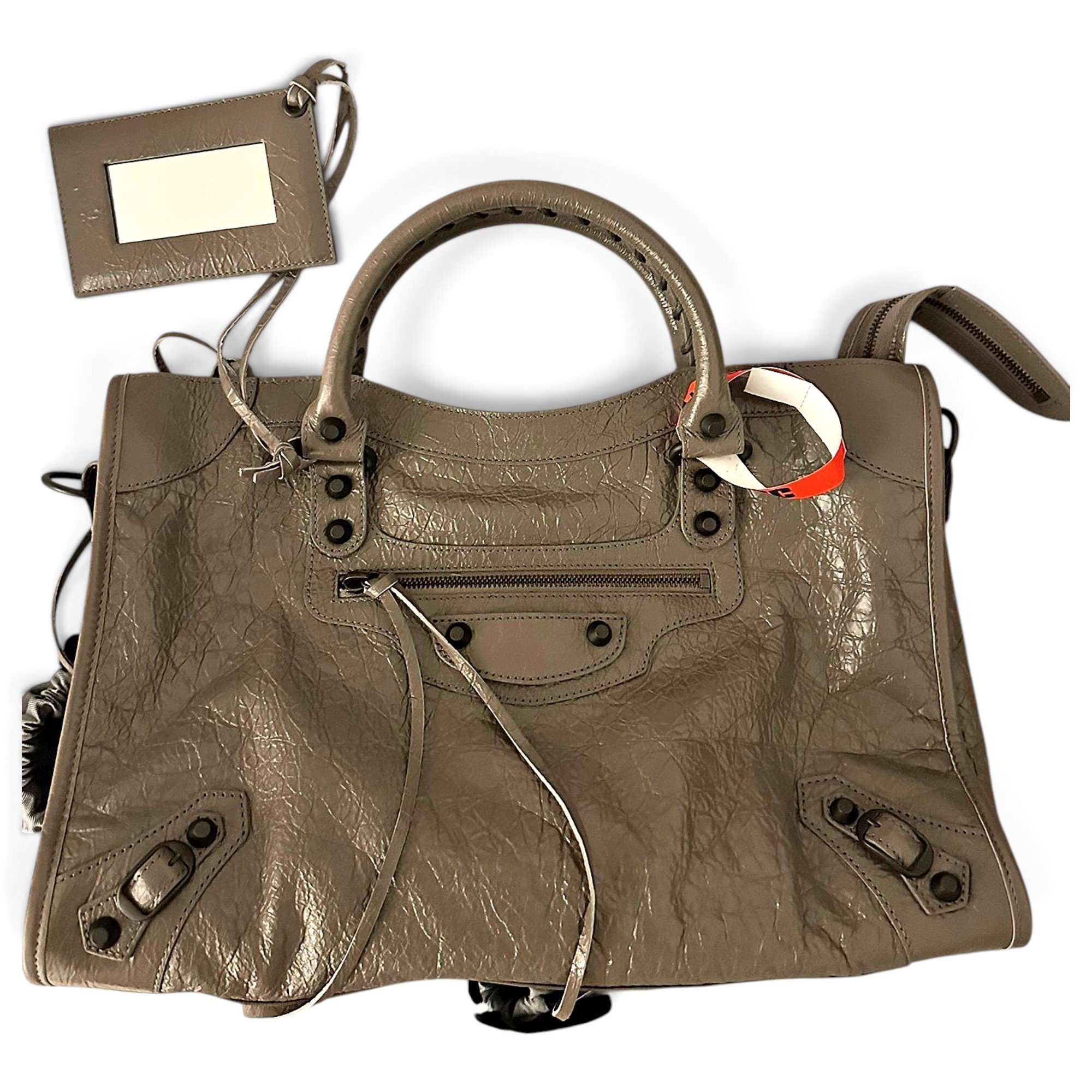 City leather handbag