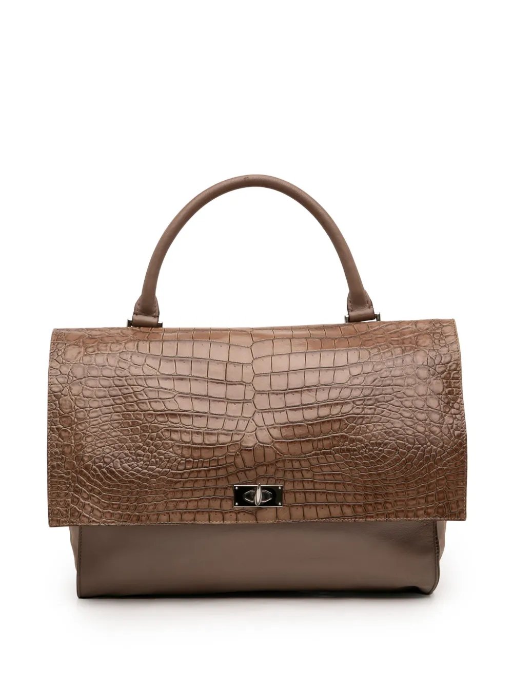 Givenchy 2014 Medium Croc Embossed Calfskin Shark Lock satchel