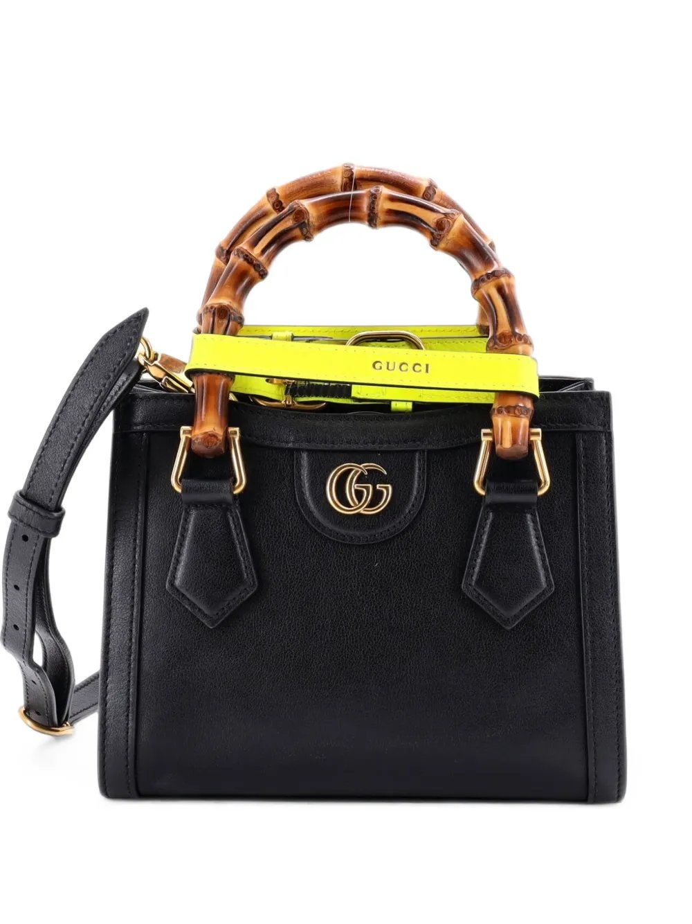 Diana NM Bamboo Handle Tote Leather Mini crossbody bag