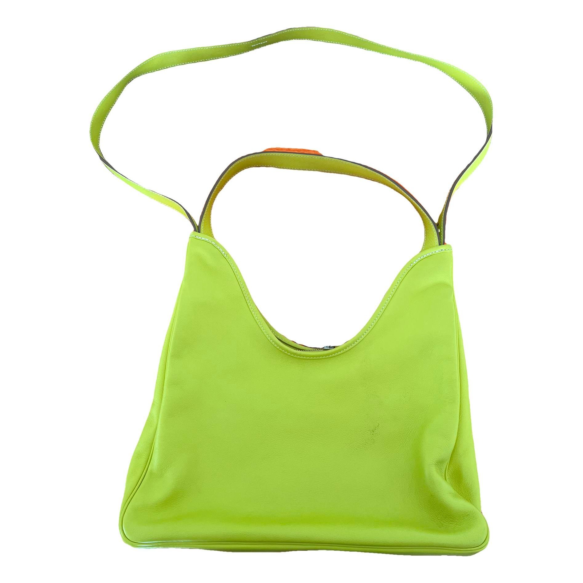 Hermes Massai Handbag Lime Swift Leather 2011