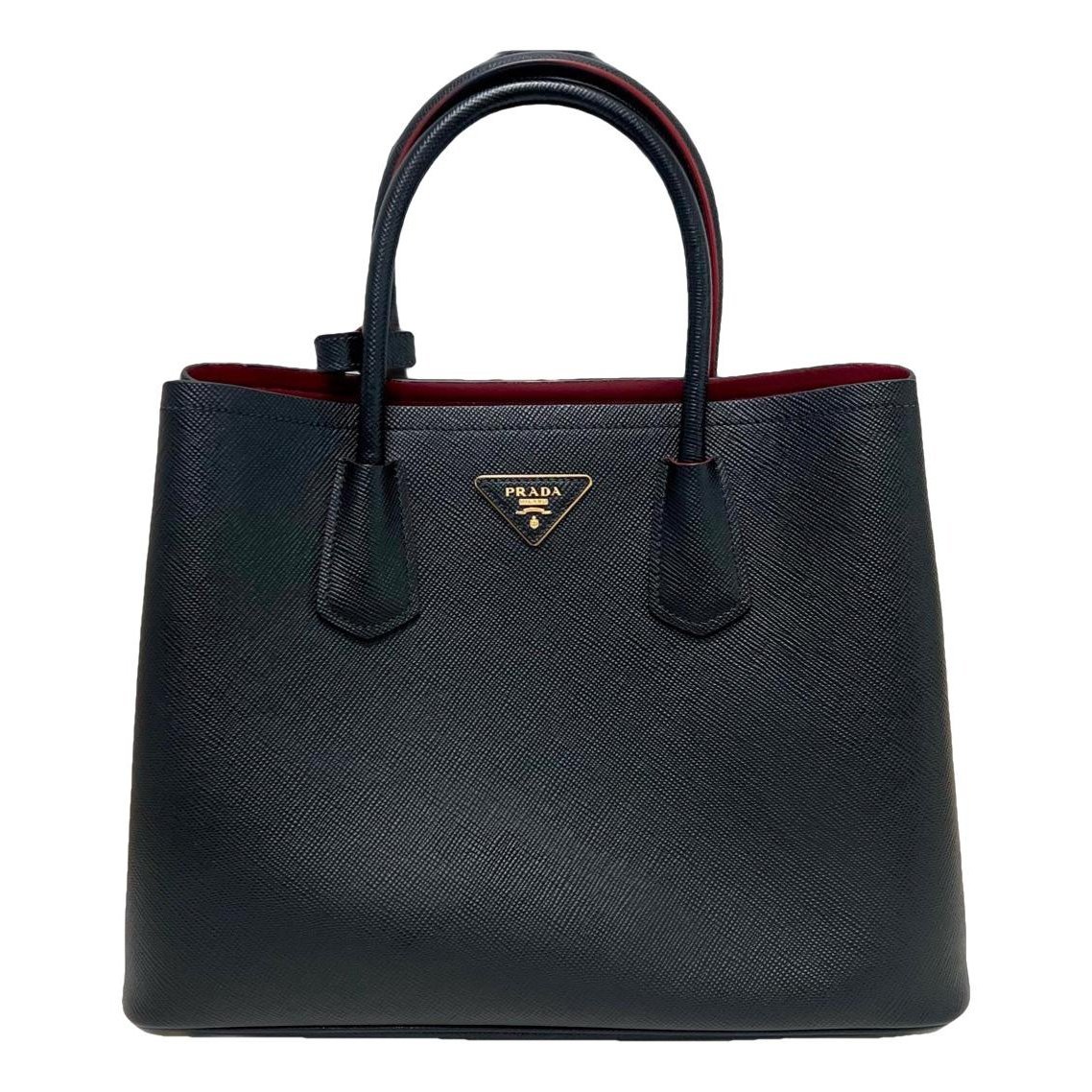 Double leather handbag