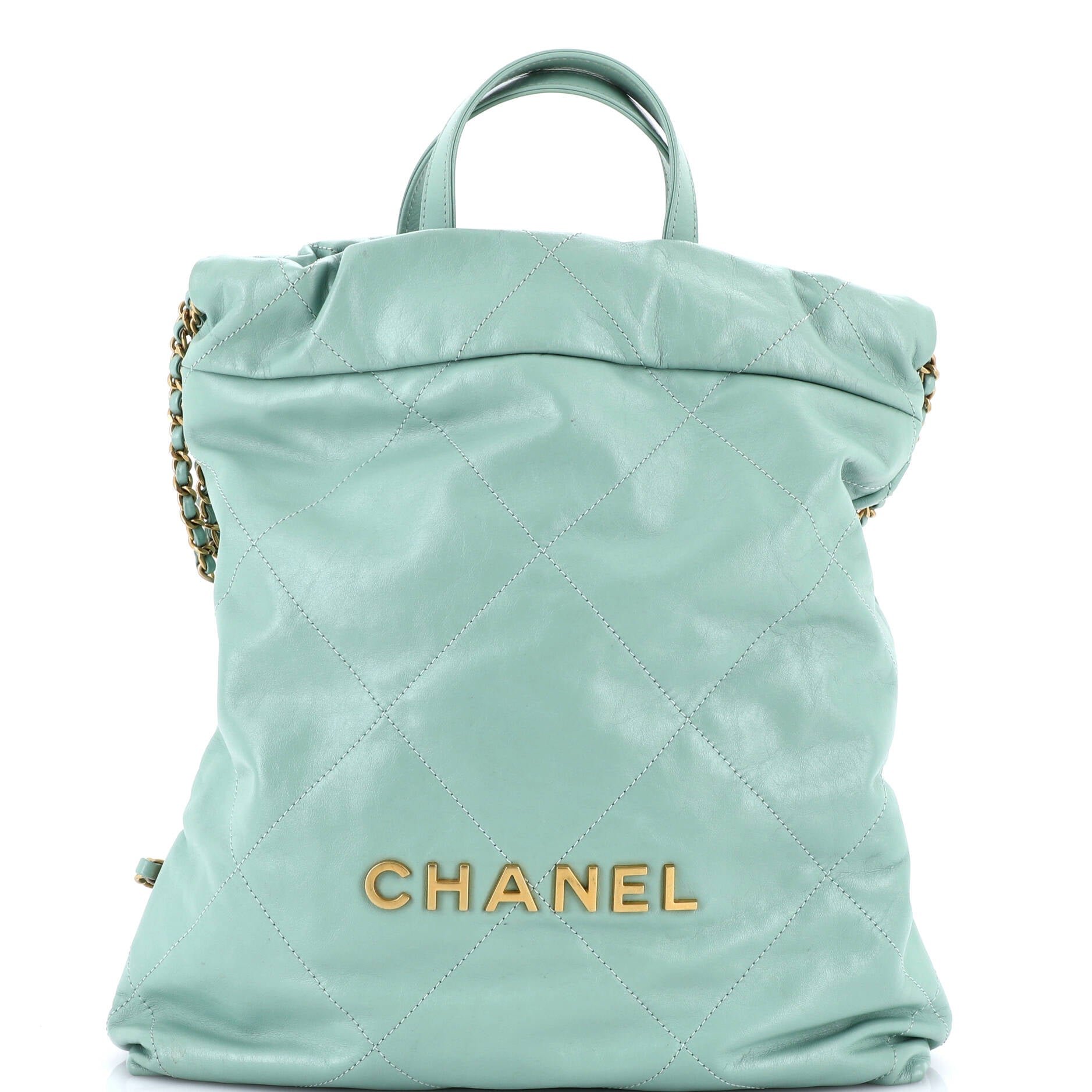 Chanel 22 Chain Backpack Quilted Calfskin Medium