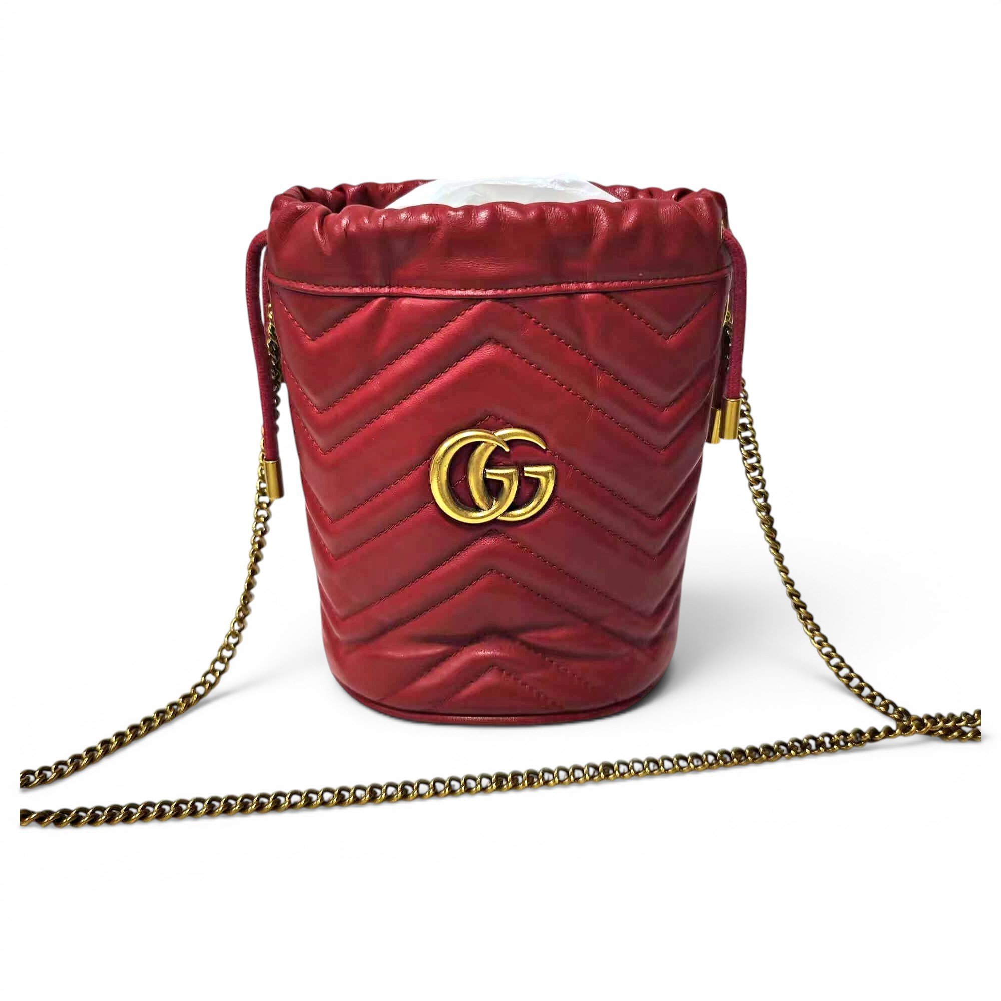 GG Marmont Chain Bucket leather crossbody bag