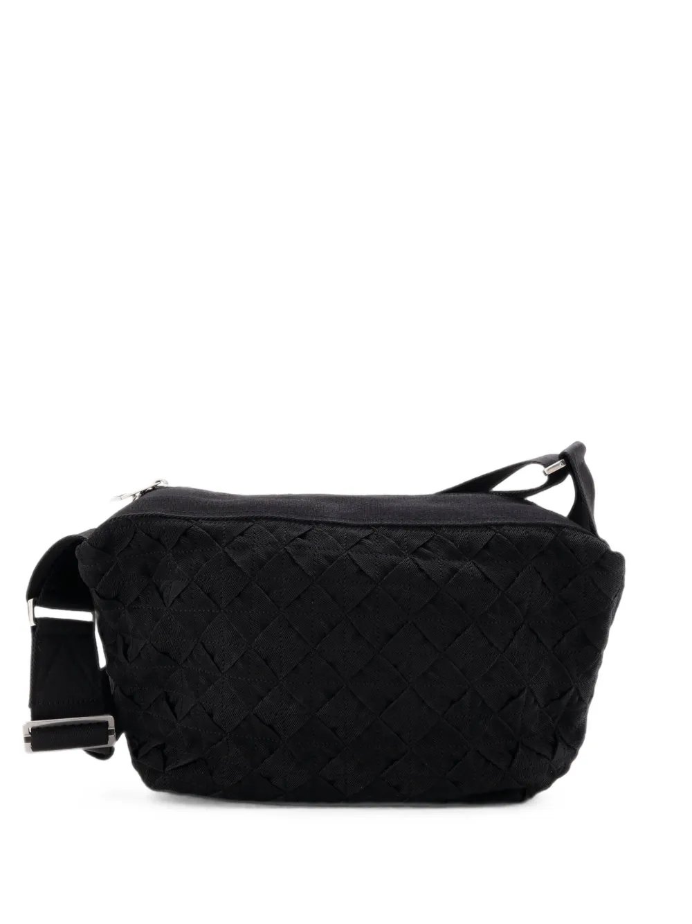 Cassette Zip Maxi Intrecciato Webbed Canvas crossbody bag