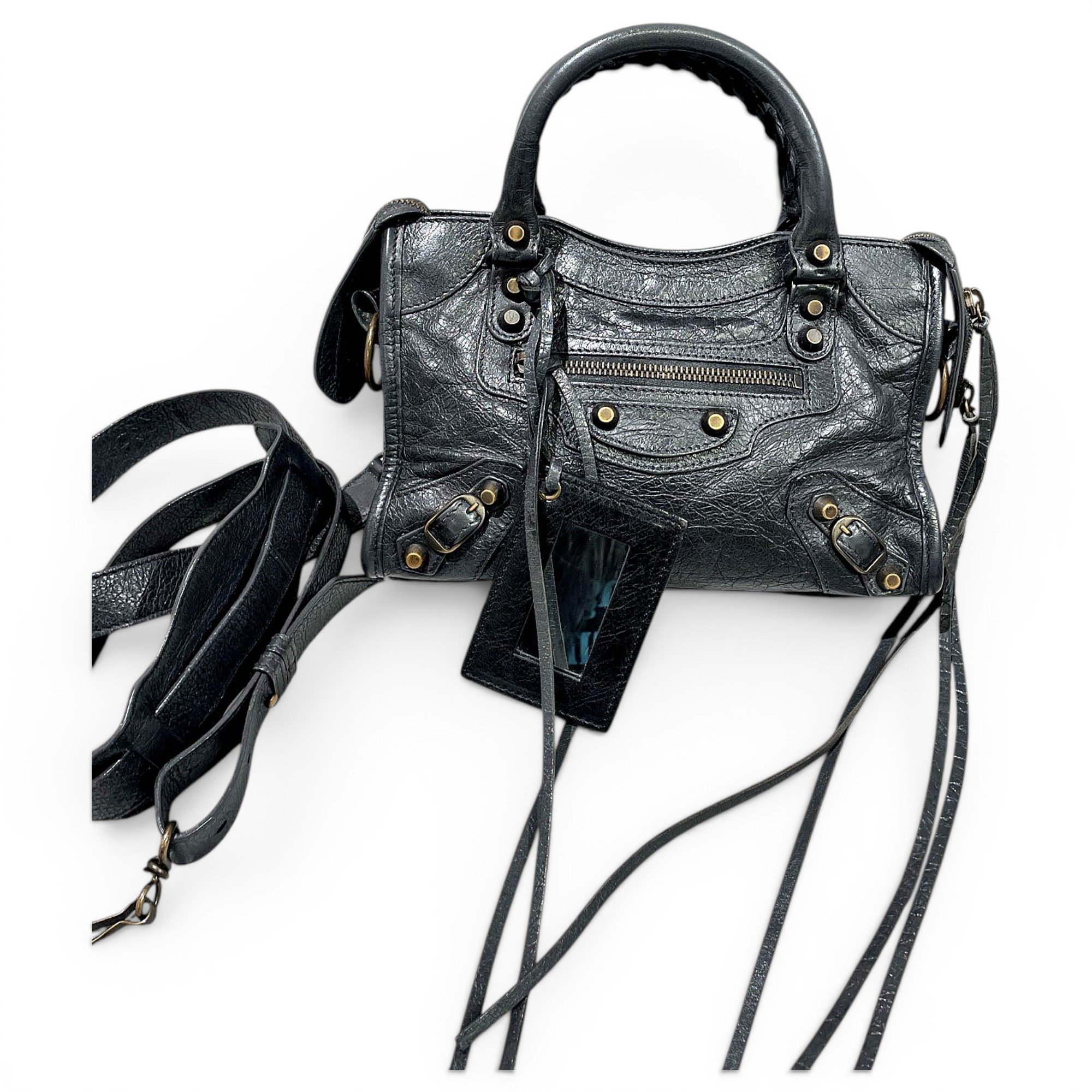 City leather handbag