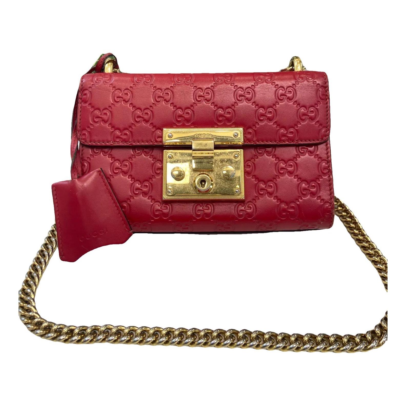 Padlock leather handbag