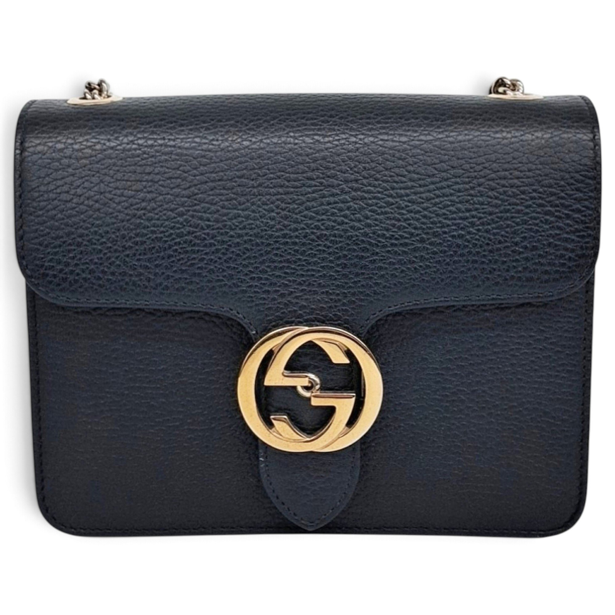 Interlocking leather crossbody bag