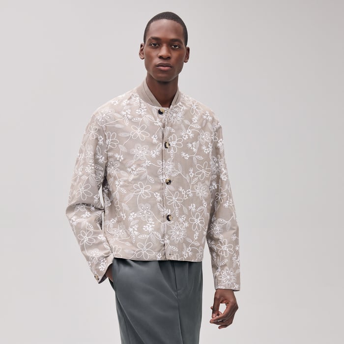 Sable "Fleurs Technique" Rib-trim Jacket