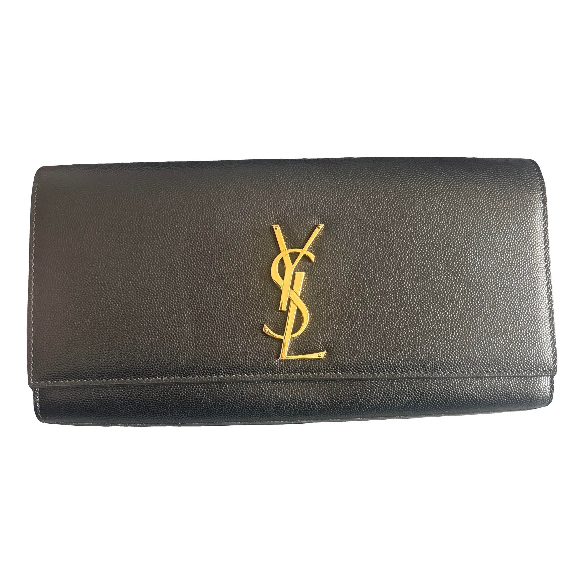 Leather clutch bag