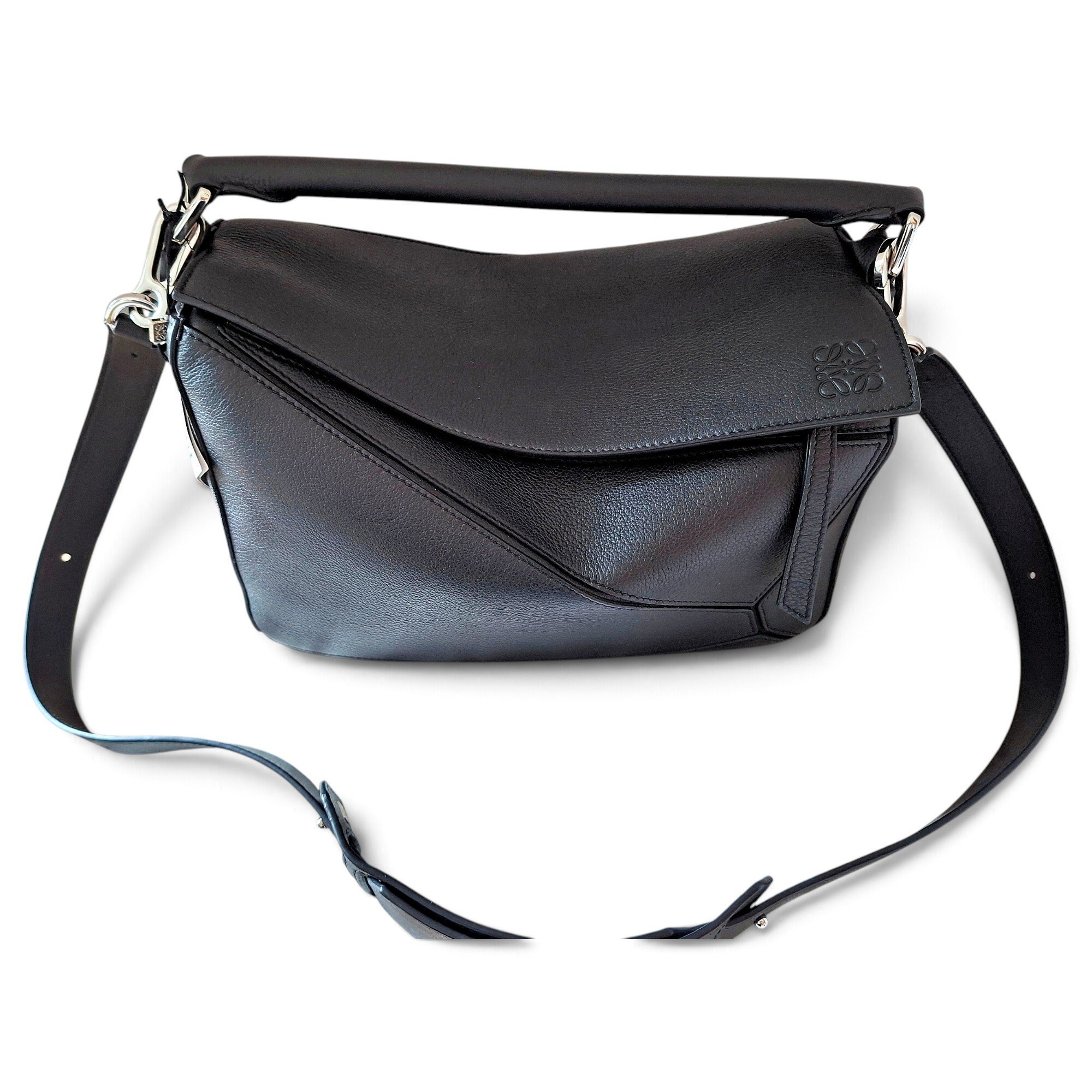 Puzzle leather handbag