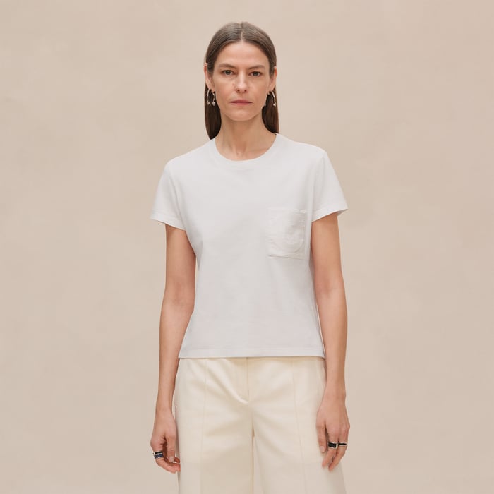 Blanc Embroidered Pocket T-shirt