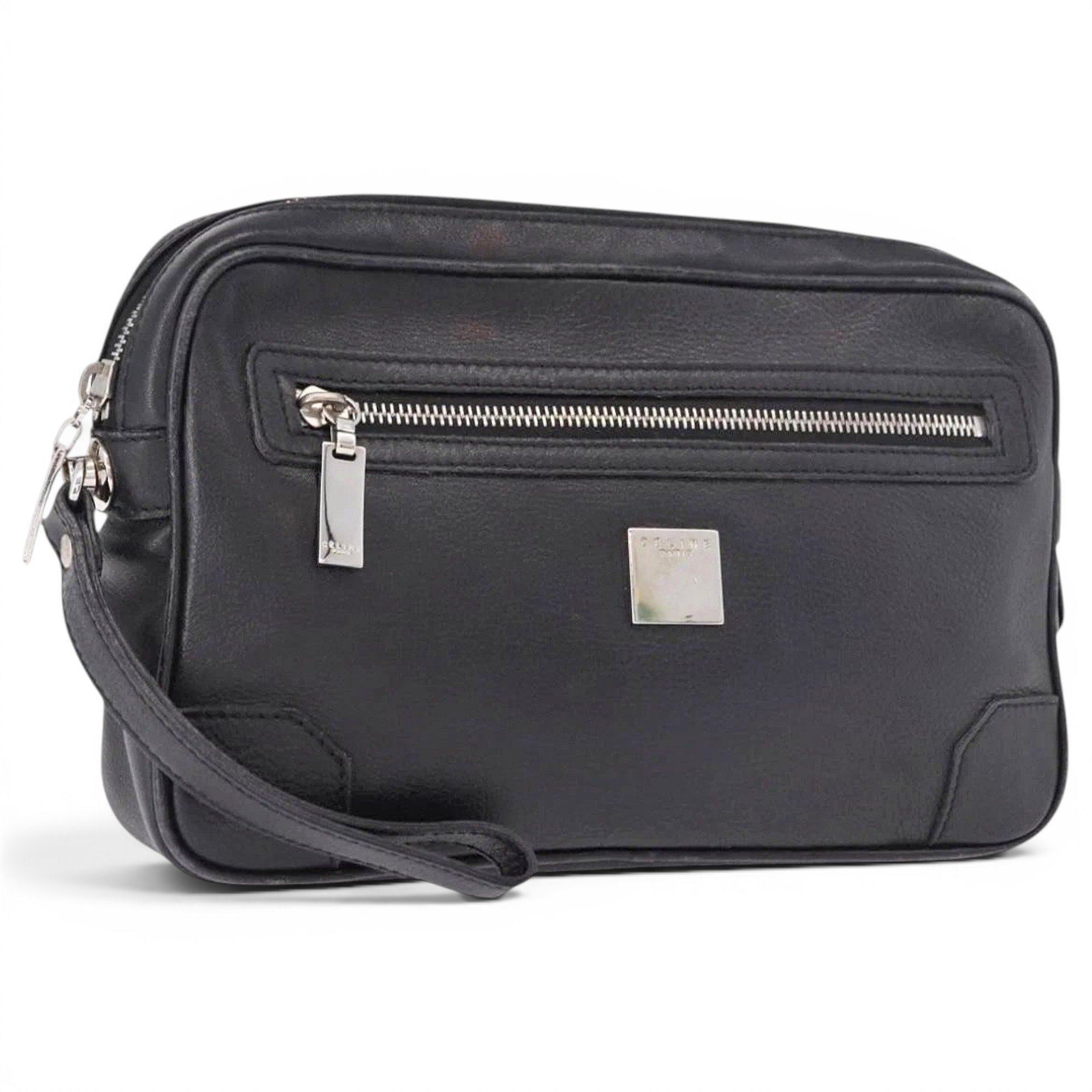 Leather clutch bag